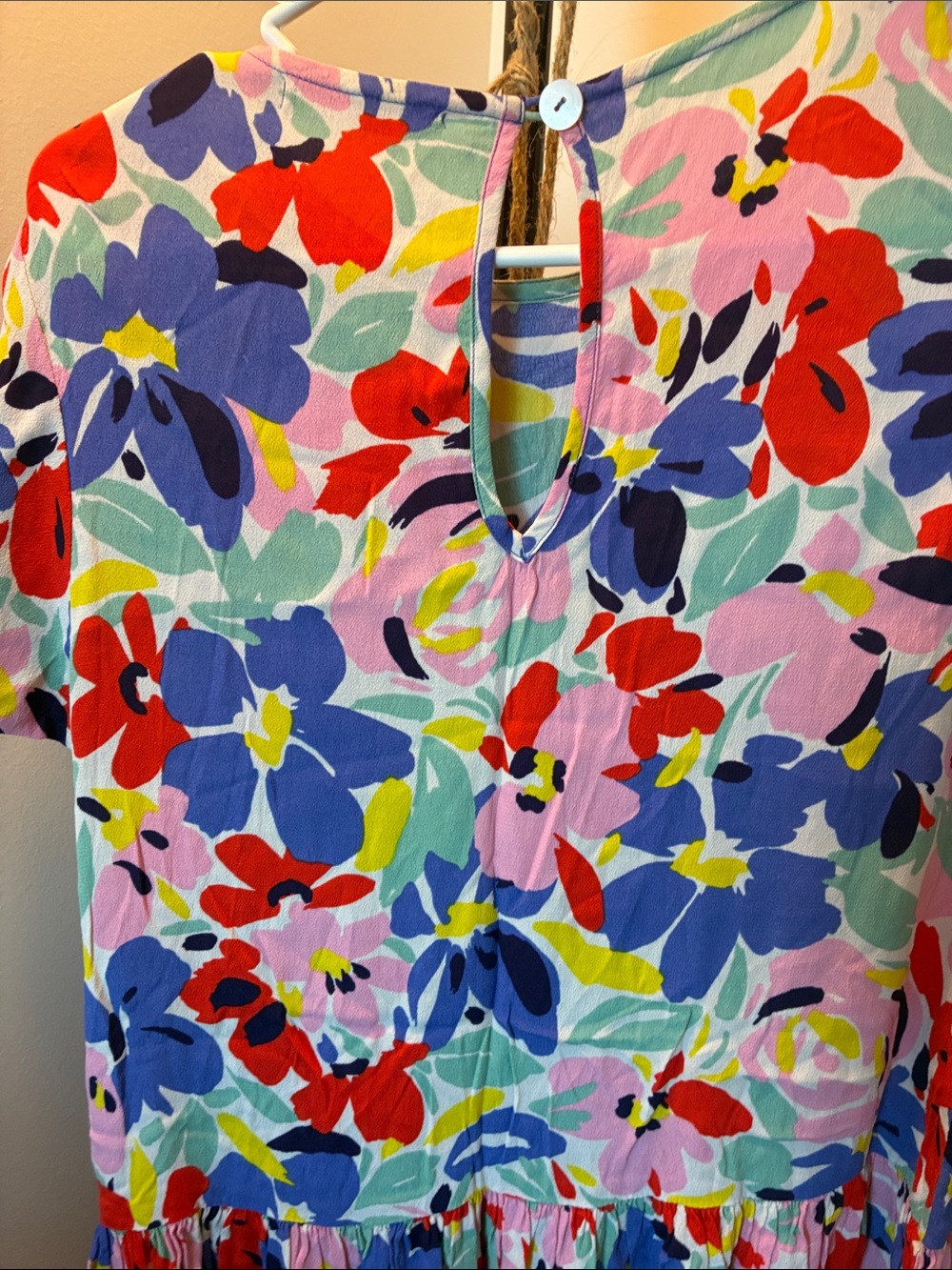 Mister Zimi Summer Multicolor Floral Short Sleeve Dress with Pink Accents - Picture 10 of 11